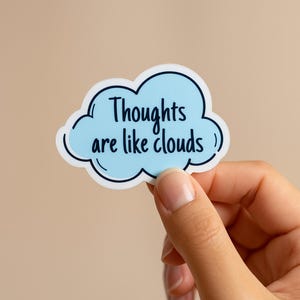 Zen Cloud Sticker – Mindfulness Aesthetic Vinyl Decal, Daily Affirmation, Calm & Peaceful Sticker for Laptop, Journal