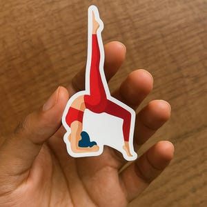 Hot Yoga Girl Vibes Sticker | Head Stand Yoga Pose | Aesthetic Yoga Sticker | Wellness and Fitness Sticker for water bottle and laptop