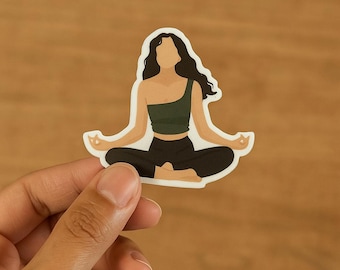 Yoga Girl Sticker: Waterproof Meditation Vinyl Decal