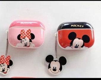 Mickey and Minnie Mouse Inspired AirPod Case | Stylish AirPodCase | Wireless Charge Compatible Case | AirPod Pro, AirPod 1 & 2 |