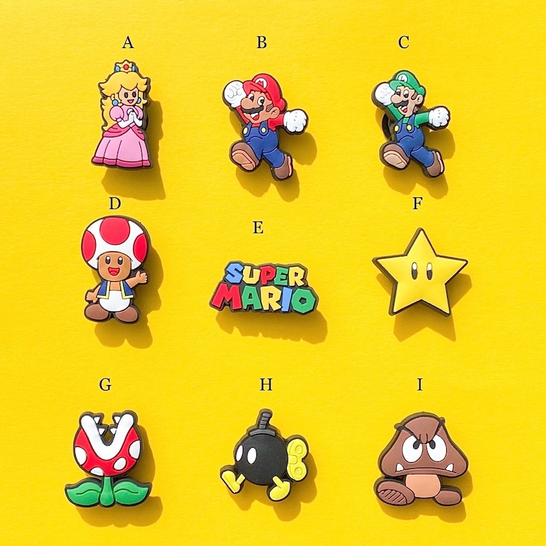 Super Mario Shoe Charms /Luigi and Princess Peach Shoe Charms / Shoe Charms for kids and adults/Shoe Accessories image 2
