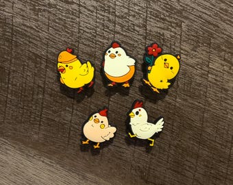Chickens Shoe Charms | Chicks Animals Flower Shoe Charms | Shoe Charm for kids and Adults Party Favors | Set Available