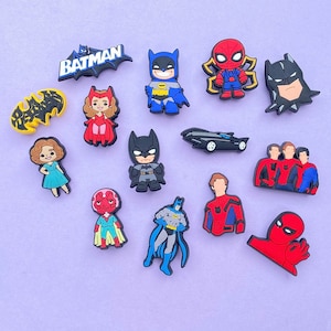 Hero Shoe Charms / Random Shoe Charms / Bundle Kids Shoe Charm / Spiderman Bat Shoe charms / Wanda Shoe Charms