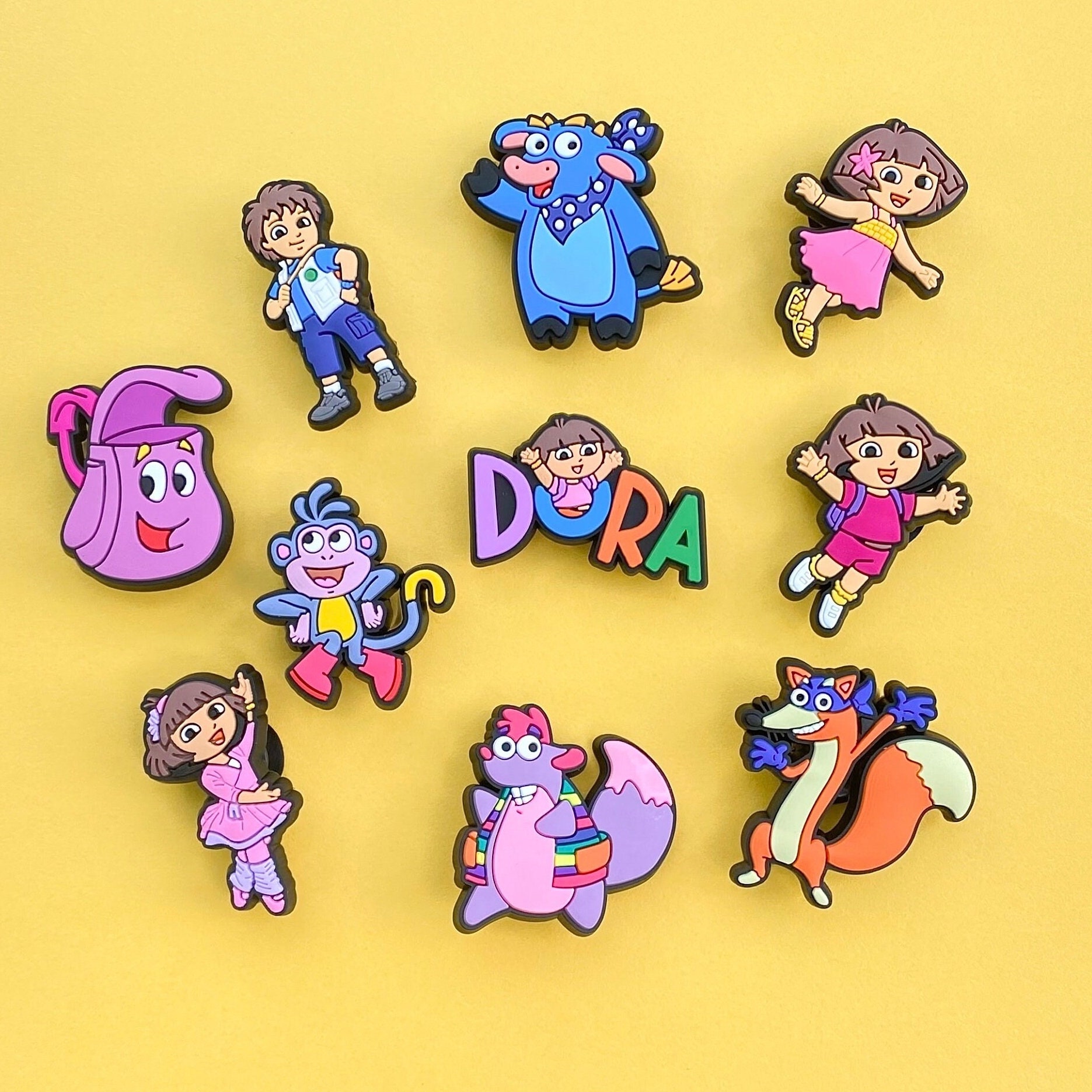 8 Pieces Classic Cartoon Characters PVC Rubber Shoe Charms for Crocs  Cupcake Toppers Party Favors 