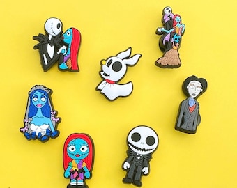 Skellington and Corpse Bride Schuhanhänger / Halloween Schuhanhänger / Paar Schuhanhänger / Schuhanhänger für Kinder / Schuhanhänger für Erwachsene