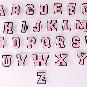 Charms para zapatos con letras rosas / Charms para zapatos rosas bonitos / Charms para zapatos para niños / Charms para zapatos para adultos