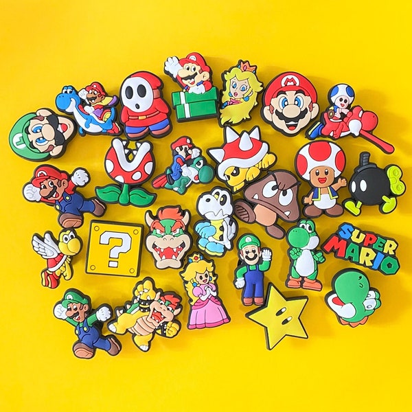 Super Mario Shoe Charms /Luigi and Princess Peach Shoe Charms / Shoe Charms for kids and adults/Shoe Accessories