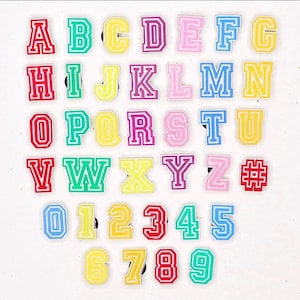 Font Colorful Letters and Numbers Shoe charms- Alphabet A-Z Shoe Charms - Shoe accessories