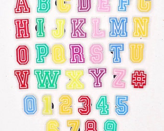Adornos para zapatos con letras y números de colores - Alfabeto A-Z - Accesorios para zapatos