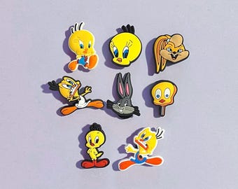 Tweety Bird Shoe Charms / Yellow Bird Bugs Bunny Rabbit Lola Clog Charms / Accessories for shoes / For Kids Adults