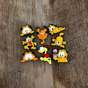 Adornos para zapatos de gato persa atigrado naranja / Adornos divertidos para zapatos de gato persa perezoso / Serie de dibujos animados de comedia / Adornos para zapatos para adultos, adolescentes y niños