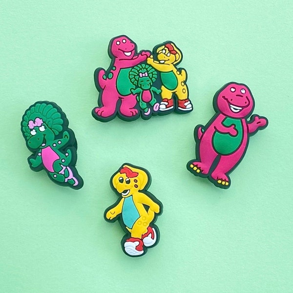 Barney and friends Shoe Charms / Dinosaur Shoe Accessories / Cute Shoe charm for kids and adults