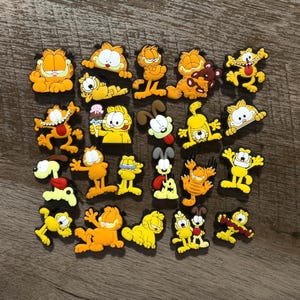 Orange Tabby Persian Cat Shoe Charms | Funny Lazy Gar Shoe Charms | Comedy Cartoon Movie Show | Shoe Charms for Adults, Teens, Kids Children