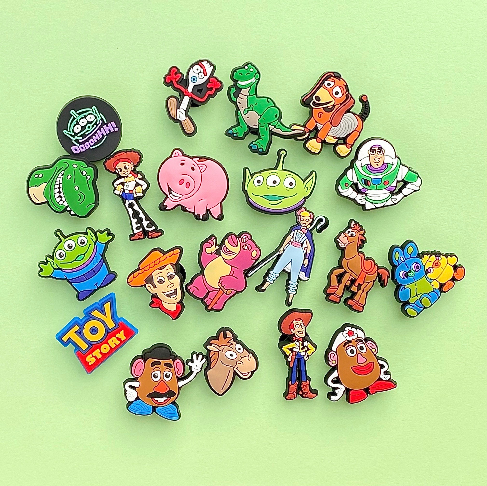 10pcs Disney Shoe Charms Anime Croc Charms Accessories Shoe Decoration PVC  Badges for Disney Women Children