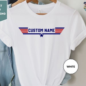Chemise Maverick Goose Viper, chemise avec nom personnalisé, chemise effet grunge, chemise avec logo personnalisé