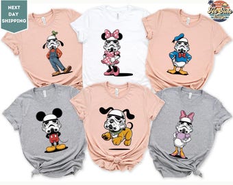 Vintage Disney Mickey Friends Star Wars Shirt, Star Wars Family Shirt, Disney All Character Tee Mickey Mouse Stormtrooper