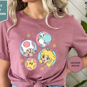 Mario Princess Girls Shirt, Princess Peach Mario Shirt, Princess Peach T-Shirt, Super Mario Shirt, Mario Group Birthday