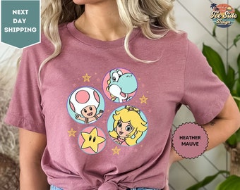 Mario Princess Girls Shirt, Princess Peach Mario Shirt, Princess Peach T-Shirt, Super Mario Shirt, Mario Group Birthday