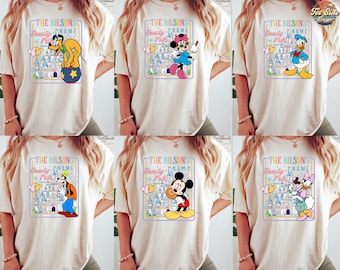 Camisetas de personajes Disney con colores cómodos, camisetas de Mickey y sus amigos de Disney, camisetas grupales de Disney, camisetas personalizadas de Disney