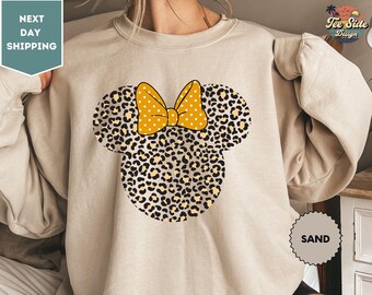 Minnie Leopard Sweatshirt, Safari Sweatshirt, Minnie Leopard, Disney Vacation, Cheetah Minnie, Animal Kingdom