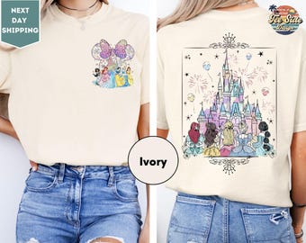 Comfort Colors Disney Princess Shirt, Watercolor Castle Princess Shirt, Disney Castle Shirt, Colorful Disney Princess Shirt