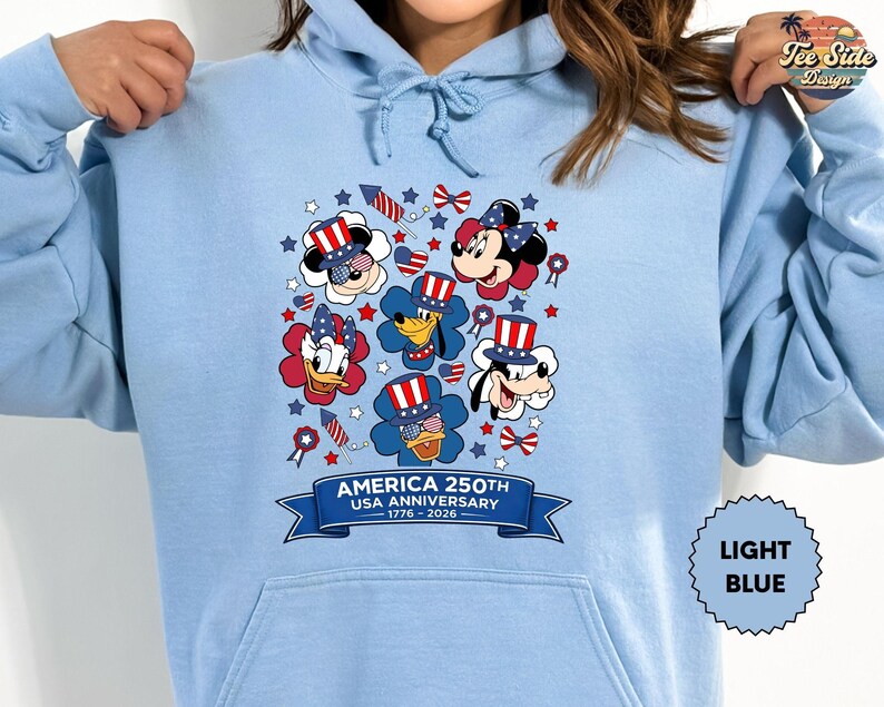Camiseta de Mickey y sus amigos del 4 de julio de 2026, camiseta del Día de la Independencia de Disney, camiseta familiar de Disneyland, camiseta de Walt Disney World imagen 4