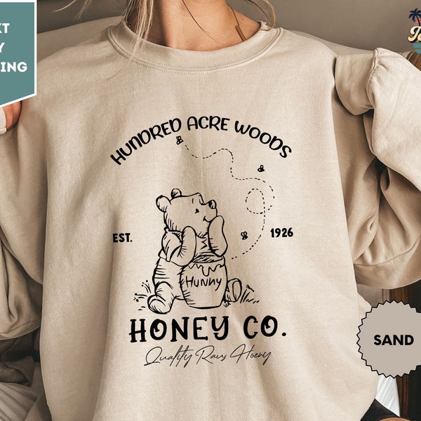 Vintage Hundred Acre Woods, Honey Co Sweatshirt, Retro Winnie The Pooh Est 1926, Classic Pooh Bear Crewneck