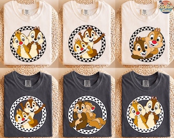 Retro Chip and Dale Shirt, Retro Disney Trip Shirt, Checkered Chip and Dale Shirt, Disney Family Vacation, Disney Kids Shirt