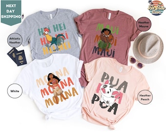 Disney Moana Hei Hei Pua Maui Matching Kids Shirt, Princess Moana Shirt, Disney Family Trip Shirt, Disney Moana Baby Gift