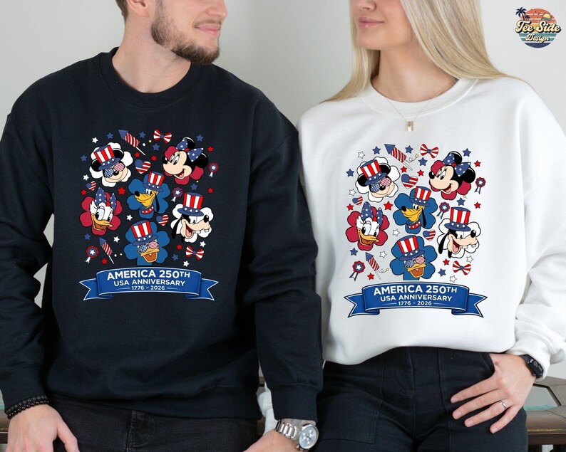 Camiseta de Mickey y sus amigos del 4 de julio de 2026, camiseta del Día de la Independencia de Disney, camiseta familiar de Disneyland, camiseta de Walt Disney World imagen 3