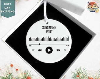 Custom Favorite Song Ornament, Custom Song Ornament, Personalized Ceramic Ornament, Christmas Gift