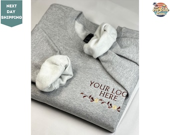 Your Logo Embroidered Sweatshirt, Personalized Business Logo Embroidery Sweatshirt, Customized Company Logo Outfit, Custom Team Logo Hoodie