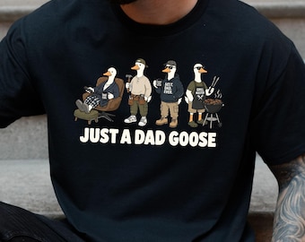 Fathers Day Gift Tee, Goose Dad Shirt, Funny Dada Goose Tees, Husband Birthday T-shirt, New Dad Pregnancy Announcement