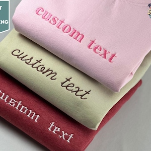 Custom Embroidered Sweatshirt, Custom Embroidery Sweat, Embroidered Sweatshirt, Custom Text Hoodie, Gift for Dad