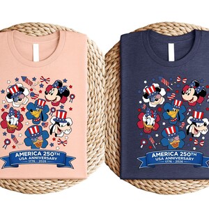 Camiseta de Mickey y sus amigos del 4 de julio de 2026, camiseta del Día de la Independencia de Disney, camiseta familiar de Disneyland, camiseta de Walt Disney World imagen 2