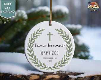 Baptism Christmas Ornament 2025, Christening Gift, God Bless Ornament, Godchild Keepsake, Baptism Ornament, Baptized Ornament