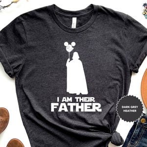 T-shirt « Je suis leur père », T-shirt Dark Vador, T-shirt fête des pères, T-shirt cadeau pour papa, T-shirt cadeau Disney, T-shirt papa fan de Star Wars image 3