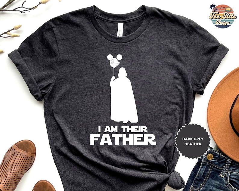 T-shirt « Je suis leur père », T-shirt Dark Vador, T-shirt fête des pères, T-shirt cadeau pour papa, T-shirt cadeau Disney, T-shirt papa fan de Star Wars image 3
