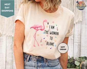 I am the Woman to Blame Shirt, Flamingoville Mardi Gras Shirt, R.I.P Jimmy Buffet Shirt, Funny Gift to Her Shirt