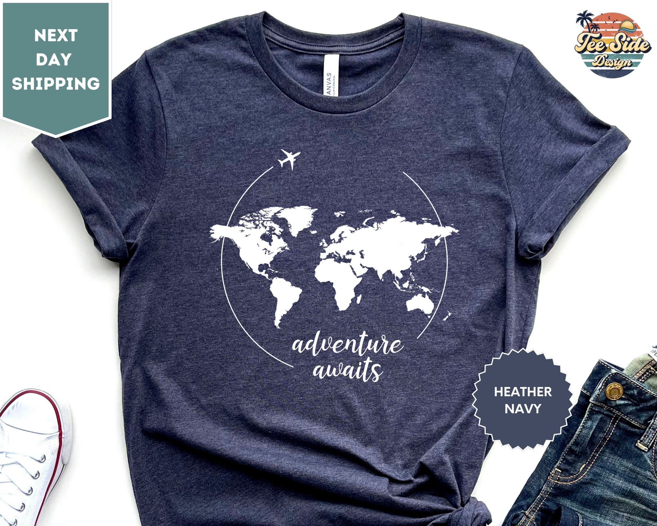 World Map T Shirt - Etsy