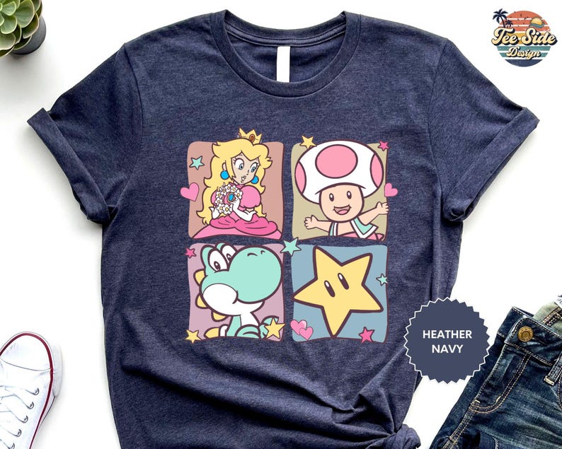 a t - shirt with mario and friends on it