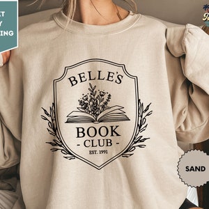 Belle&#39;s Book Shop Sweatshirt, Belle Princess Sweat, Beauty and the Beast Sweat, Book Lover Gift, Family Vacation Trip Shirt, Women and Girl