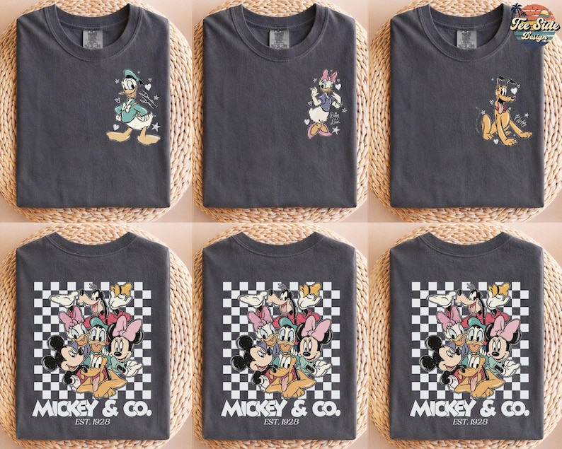 Custom Retro Mickey & Co 1928 Shirt, Disneyland Tee, Daisy Donald Goofy, Mickey And Friends Family Shirt, Disney Gift image 1