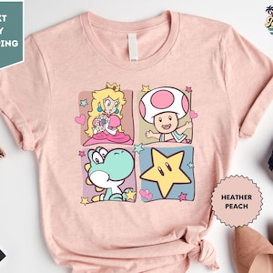 Mario Princess Girls Shirt, Princess Peach Mario Shirt, Princess Peach T-Shirt, Super Mario Shirt, Mario Group Birthday