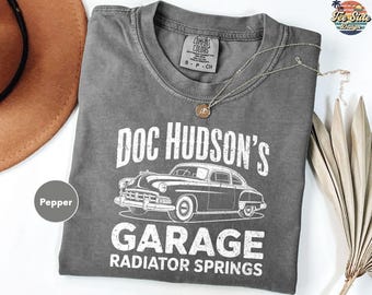 Retro Doc Hudson's Garage Shirt, Radiator Springs Doc Hudson Shirt, Pixar Cars, Men's Disneyland Tee, Cars Land Shirt, Boyfriend's Gift