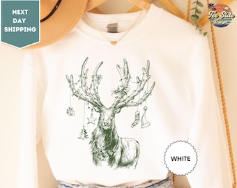 Sweat-shirt renne, sweat-shirt de Noël, sweat-shirt des fêtes de fin d'année, sweat-shirt Joyeux Noël, sweat-shirt d'hiver