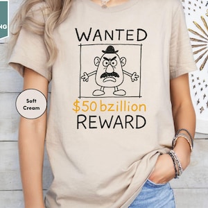 Chemise Disney Toy Story Land, t-shirt Wanted 50 Bzillion Reward, chemise Mr Potato Head, vous avez un ami, cadeau Disney Toy Story