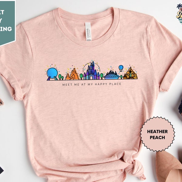 Meet Me at My Happy Place Shirt, Family Vacation Disney Matching Shirt, Disney Trip Shirt, Family Vacation Shirt, Matching Disney Shirt