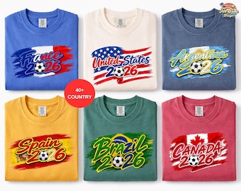 Country Flags Names Shirts, Global Nation Teams Soccer T-Shirts, Football Tees, Family World Game Matching Tees
