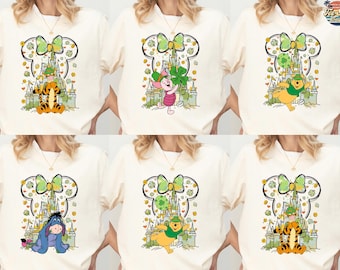 Winnie The Pooh St Patrick's Day Shirt, Irish Disneyworld T-Shirt, Pooh Bear Lucky Shirt, Paddys Pooh And Friends Tees, Shamrock Tees